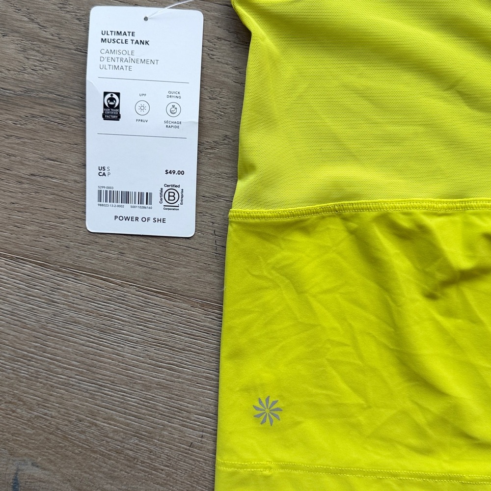 NWT Athleta 'Ultimate Muscle' Crop Mesh Tank Top 'Dark Fiber Optic' (Small) $49 - Picture 7 of 13